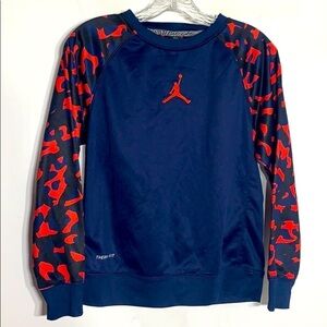 Nike Jordan Therma Blue red Camo Pullover Sweatshirt boys large active